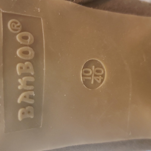 Green Faux Suade Bamboo 4.5" Heeled Open-Toe Boot - Picture 9 of 9